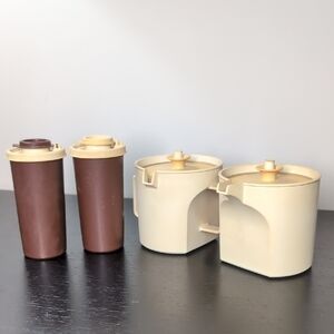 Vintage Tupperware Cream And Sugar Set Salt And Pepper Set